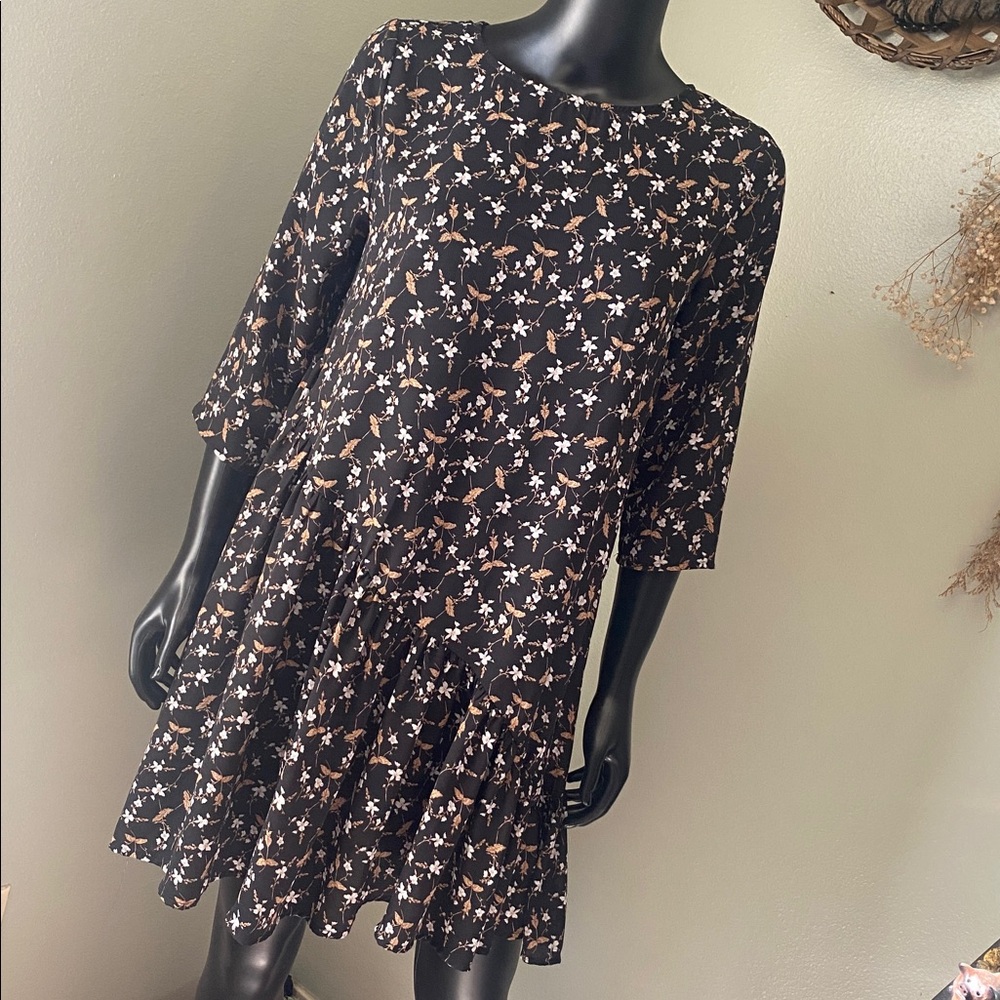 Hayden Black and White Floral Casual Dress